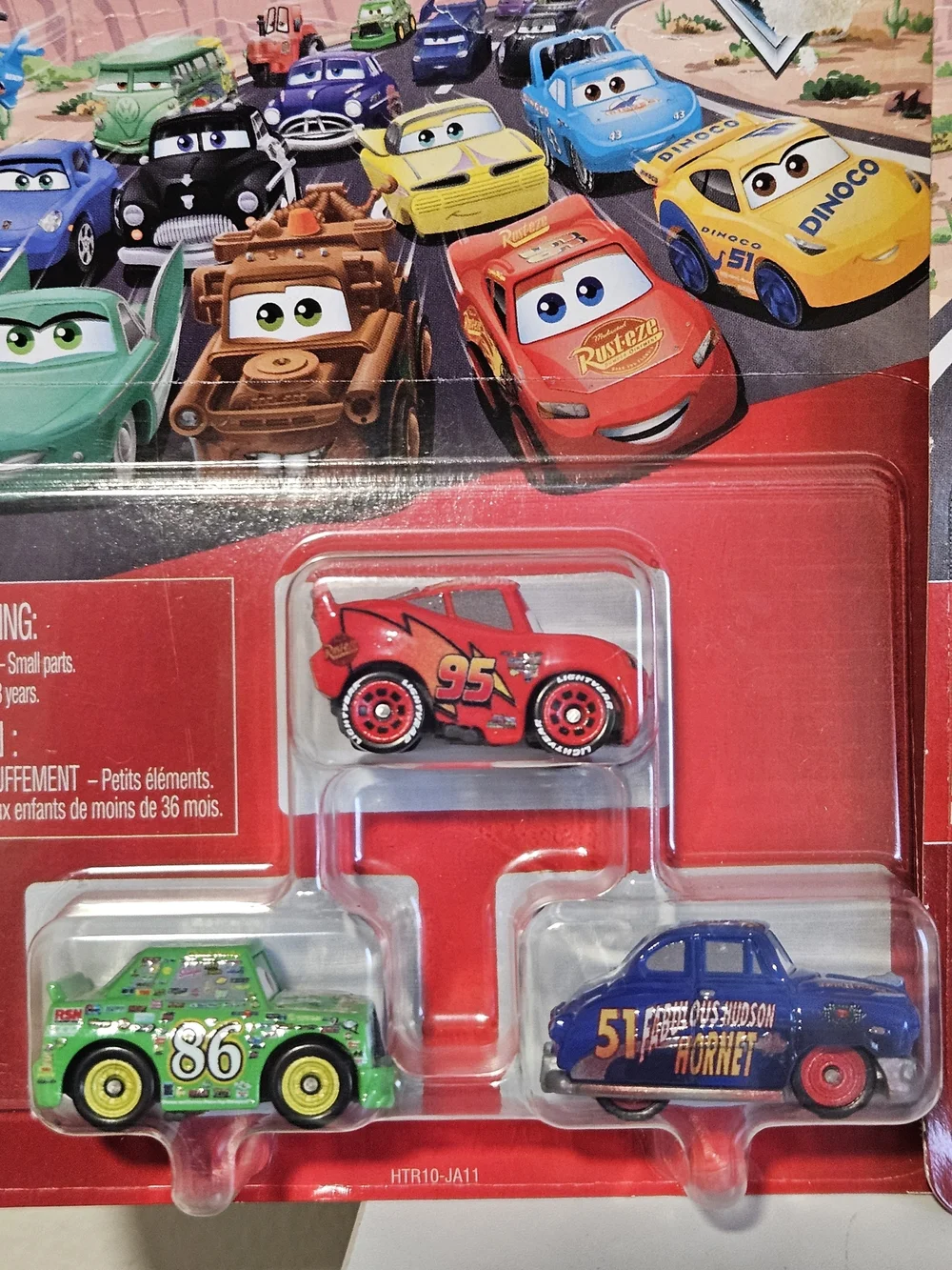 2 Disney Cars Mini Vehicle Set - Mcqueen, Hudson, DJ, Snot Rod, Chik Hicks